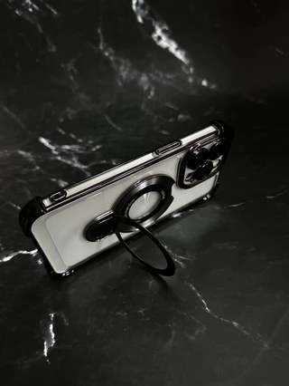 Чохол силіконовий ударостійкий з Magsafe і підставкою для iPhone 15 Pro Max Black