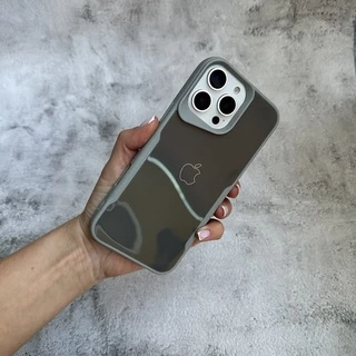 Чохол з акриловою кришкою яка імітує скло Loft Glossy для iPhone 13 Pro Silver