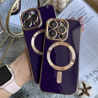 Чохол глянцевий силікон з Magsafe для iPhone 12 Pro Purple