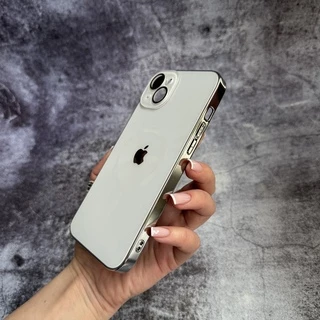 Чохол імітація скла Laser Disco case MagSafe для iPhone 14 Plus White