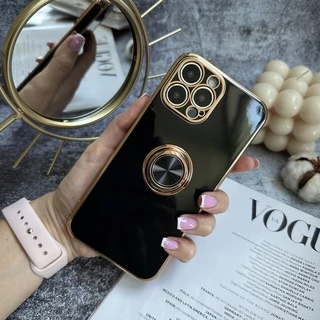 Чохол глянцевий силікон з кільцем тримачем для iPhone 12 Pro Max Black