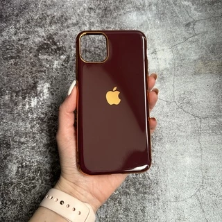 Чохол глянцевий силікон з логотипом для iPhone 11 Pro Max Rose red