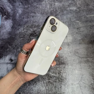 Чохол імітація скла Laser Disco case MagSafe для iPhone 14 Plus White