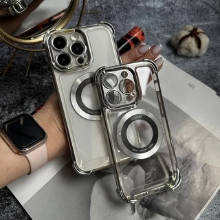 Чохол силіконовий ударостійкий з магнітом MagSafe для iPhone 15 Pro Max Silver