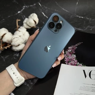 Чохол скляний матовий з захистом камери Matte AG-Glass для iPhone 14 Pro Max Royal blue