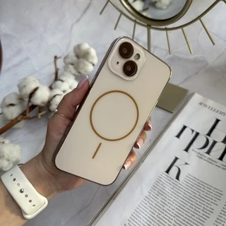 Матовий чохол MagSafe мінімалістичний дизайн захист і стиль Lume Case для iPhone 15 Light Gold