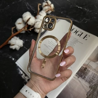 Чохол прозорий силікон Dream ultra MagSafe для iPhone 13 Gold