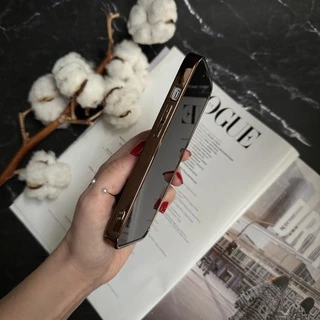 Чохол матовий імітація скла Desert Titanium для iPhone 14 Dark Gold