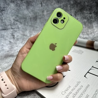 Чохол скляний з захистом камери для iPhone 12 Pro Shiny green