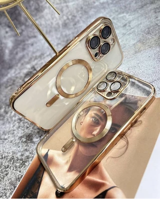 Чохол прозорий силікон Dream ultra MagSafe для iPhone 14 Pro Max Gold