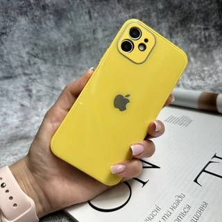 Чохол скляний з захистом камери для iPhone 11 Yellow