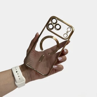 Чохол прозорий силікон Dream ultra MagSafe для iPhone 17 Pro Max Gold