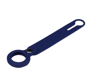 Силіконовий брелок із кільцем Silicone Case Long Transparent для AirTag Navy blue