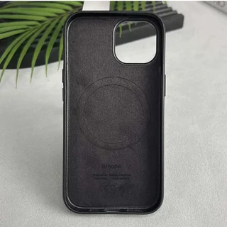 Чохол шкіряний Leather case with MagSafe анімація для iPhone 15 Pro Black