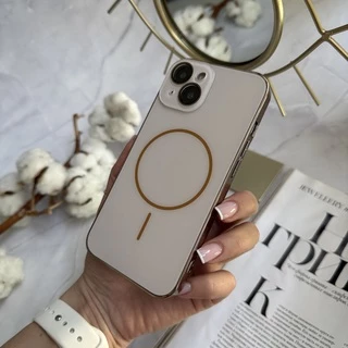 Матовий чохол MagSafe мінімалістичний дизайн захист і стиль Lume Case для iPhone 15 Light Gold