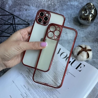 Гальванічний прозорий чохол Galvanic Full для iPhone 12 Red