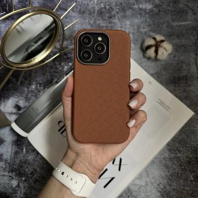 Чохол шкіряний Luxury leather case з магнітом MagSafe для iPhone 13 Pro Max Coffee